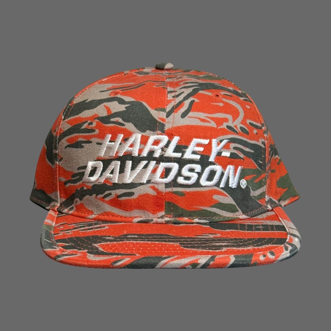 Harley Davidson Harley Davidson Faster Adjustable Snapback Cap Orange OS NWT Size ONE SIZE - 1 Thumbnail