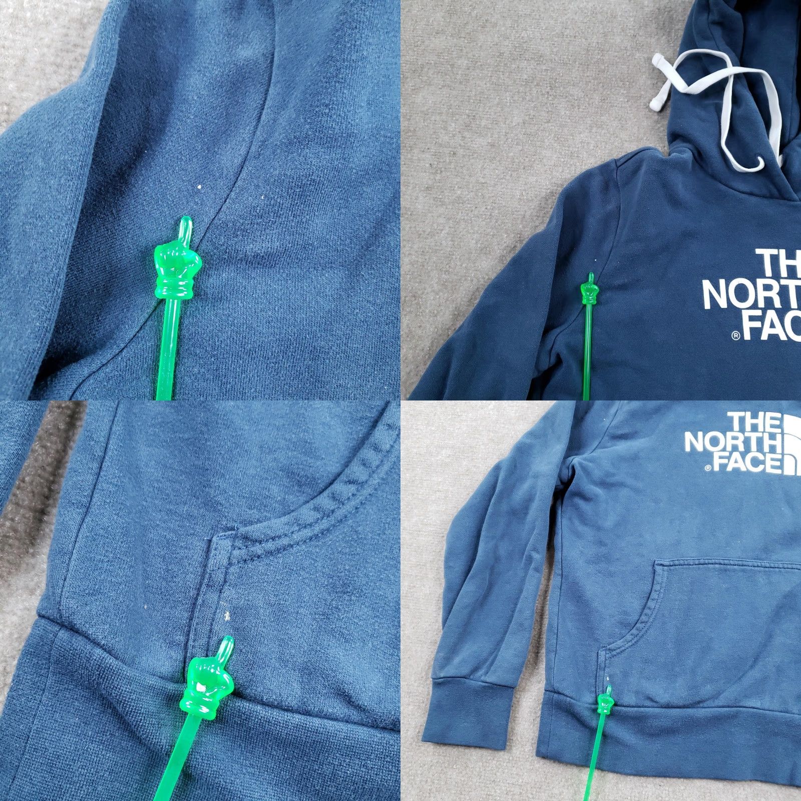 The North Face The North Face Hoodie Womens Small Blue Pullover Logo Sweatshirt Kangaroo Pocket Size S / US 4 / IT 40 - 8 Thumbnail