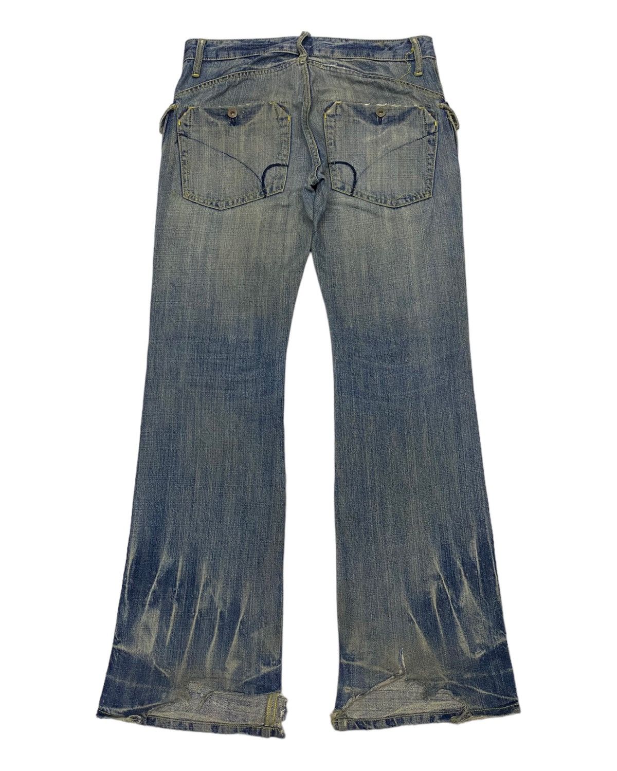 Hysteric Glamour FLARED🔥HYSTERIC OG STYLE BACK NUMBER DISTRESSED DENIM JEANS Size US 32 / EU 48 - 3 Thumbnail