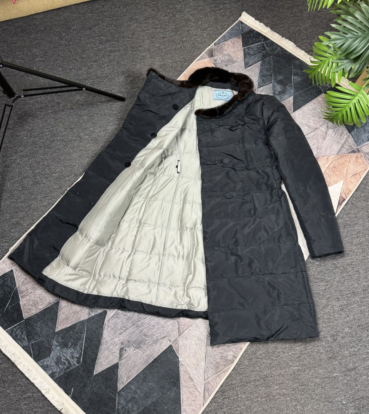 Prada Luxury Puffer down jacket with mink collar