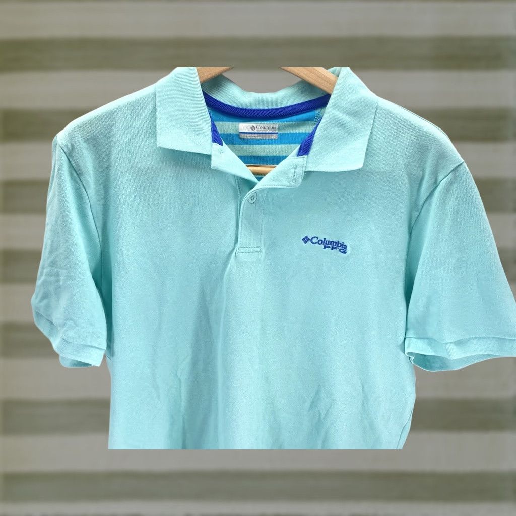 Vintage Columbia PFG Polo Shirt Men Size Large Green Short Sleeve Pullover Golf Shirt Size US L / EU 52-54 / 3 - 1 Thumbnail