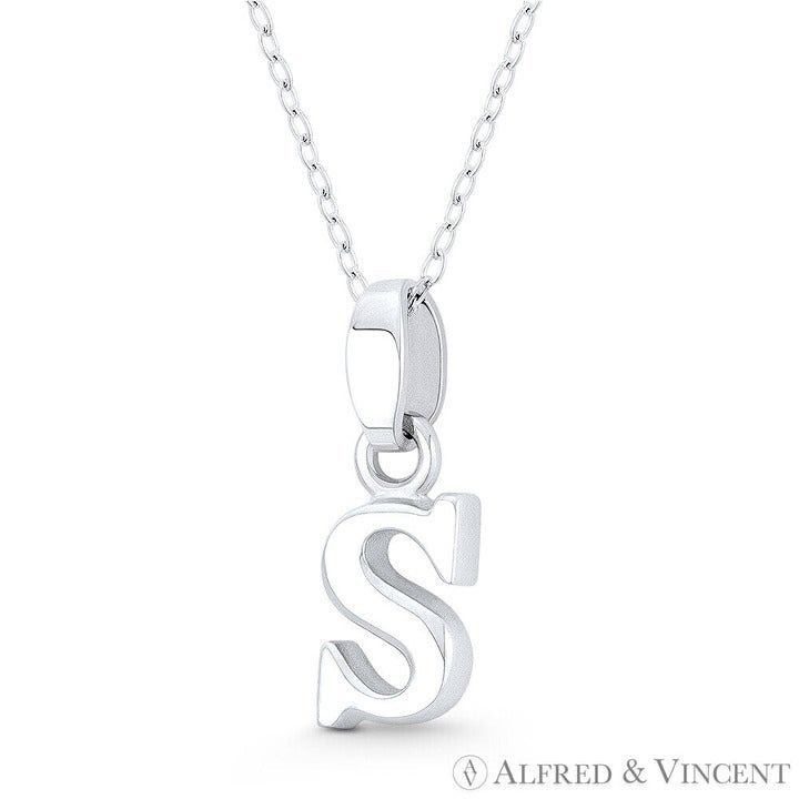 Other Initial Letter "S" Charm 3D Pendant in .925 Sterling Silver Size ONE SIZE - 1 Preview