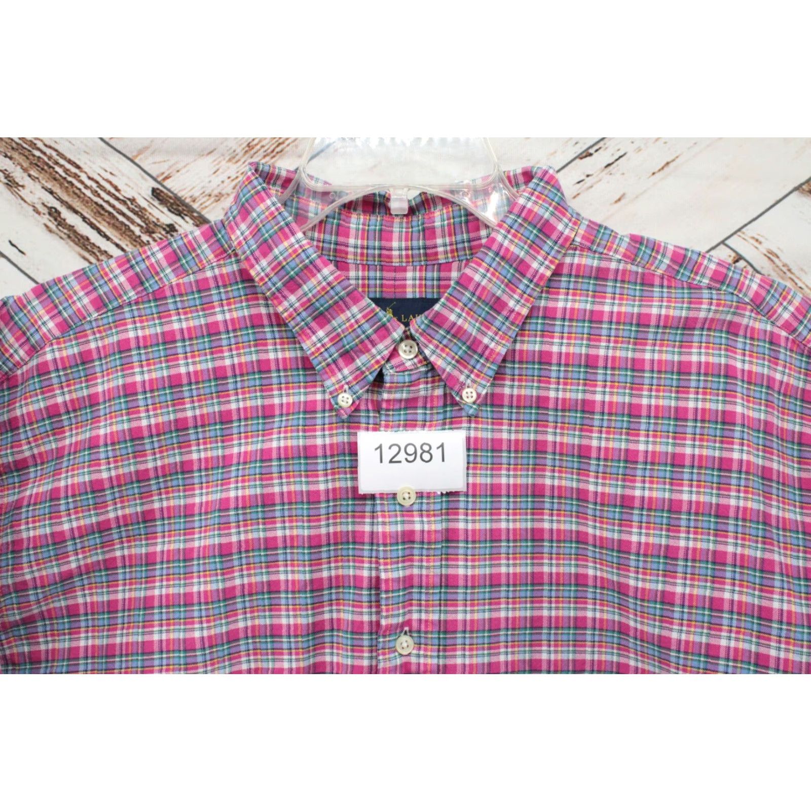 Polo Ralph Lauren Polo Ralph Lauren Shirt Mens 2XLT Pink Check Plaid Long Sleeve Flesh Pony Logo Size US XXL / EU 58 / 5 - 8 Thumbnail