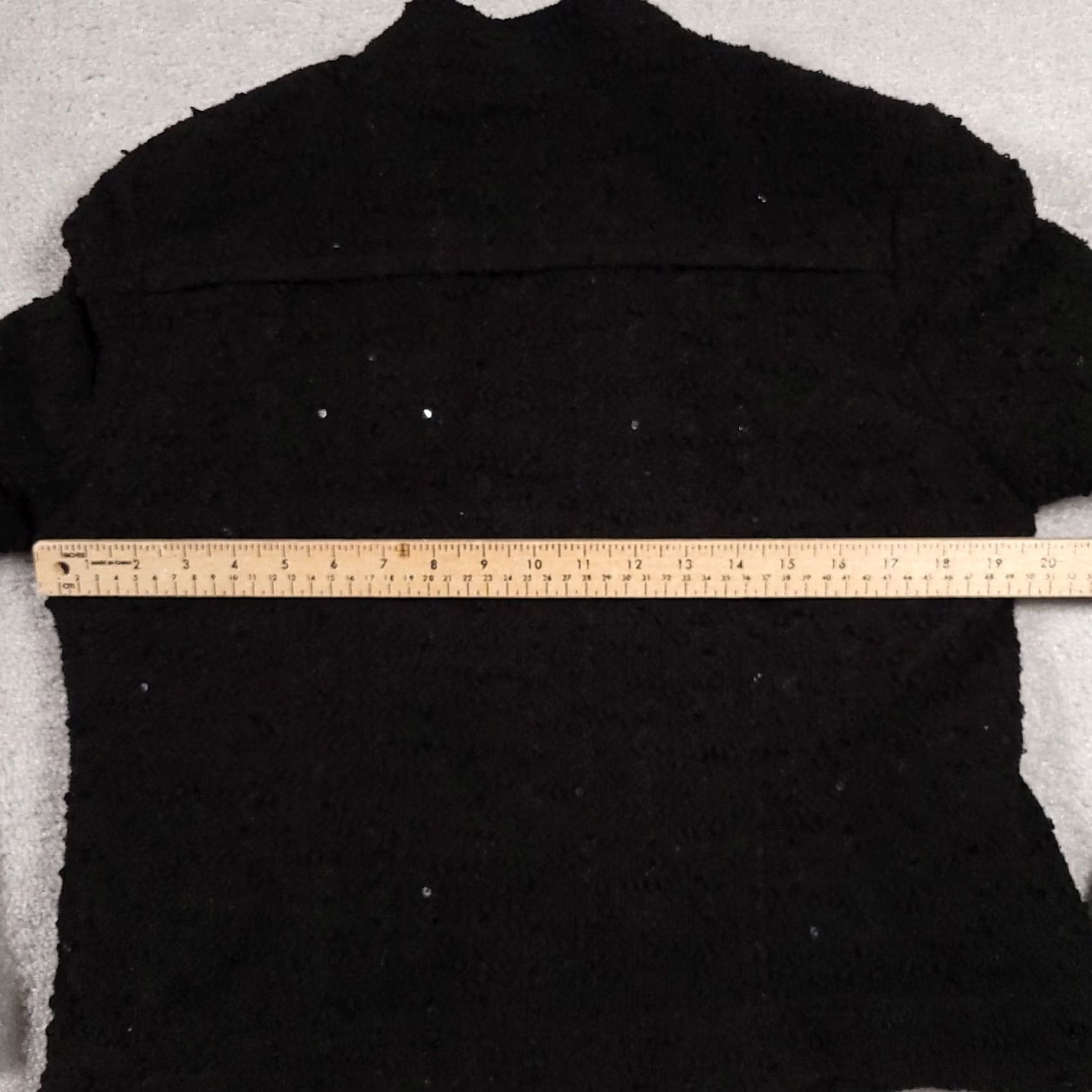 Vintage VINTAGE Relativity Full Zip Jacket Women Large Black Textured Sequin L/S Lined Pockets Size L / US 10 / IT 46 - 5 Thumbnail