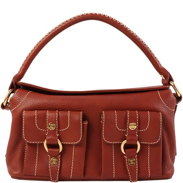 image of Celine Macadam Plate Shoulder Bag Brown, Women's