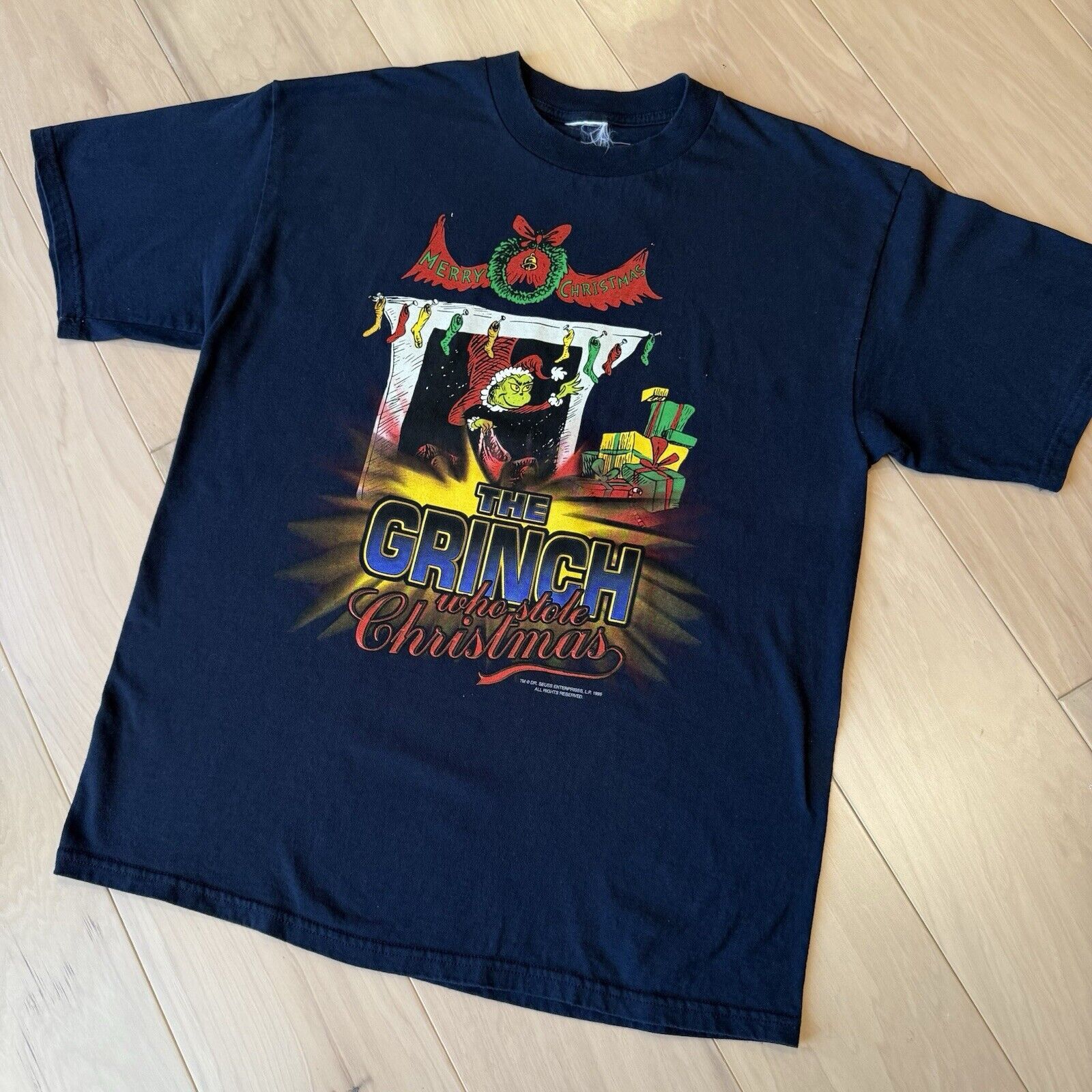 Vintage The Grinch Who Stole Christmas Vintage Shirt XL Navy 90s Size US XL / EU 56 / 4 - 8 Thumbnail
