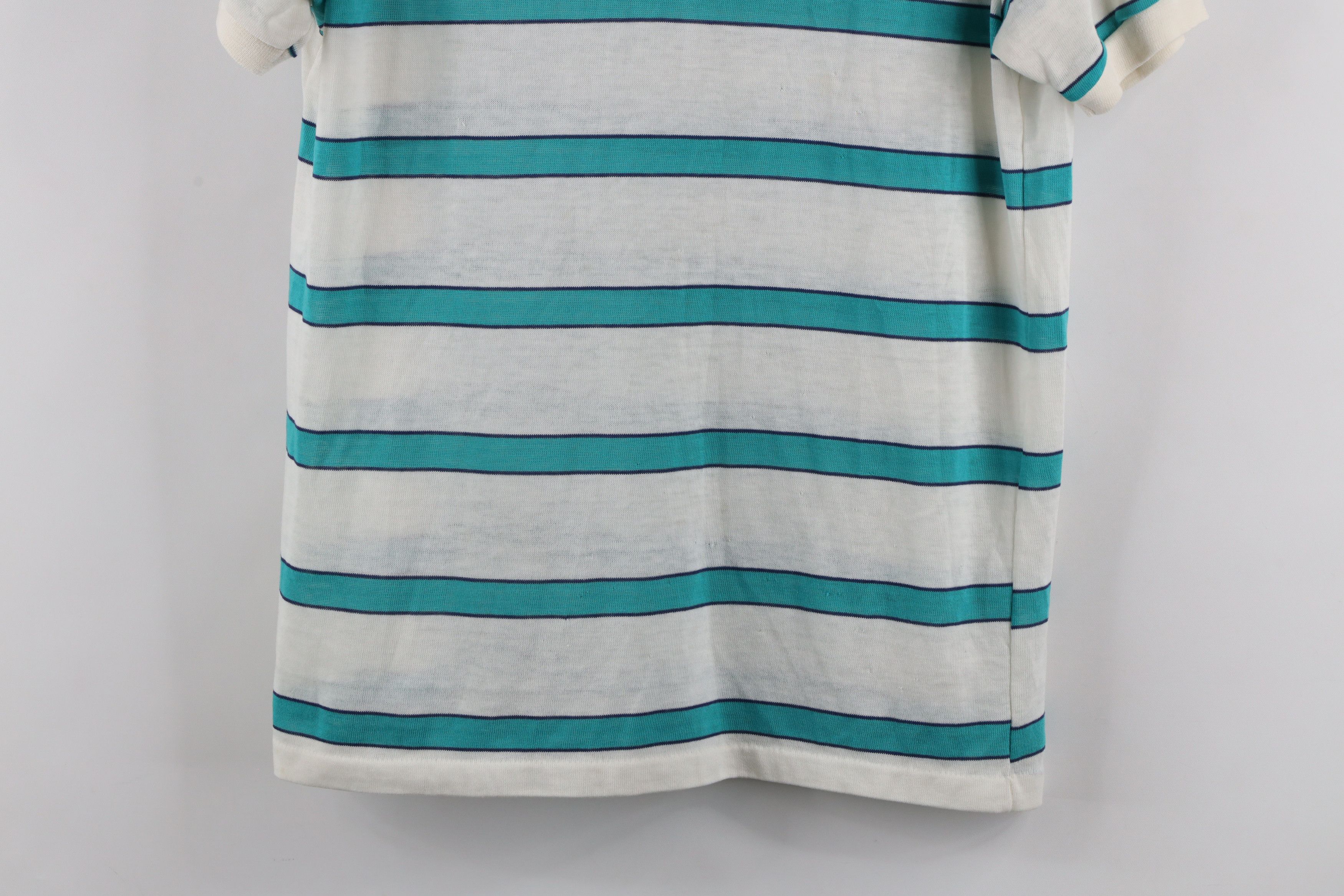 Vintage Vintage 70s Streetwear Sheer Thin Striped Polo Shirt USA Size US M / EU 48-50 / 2 - 3 Thumbnail