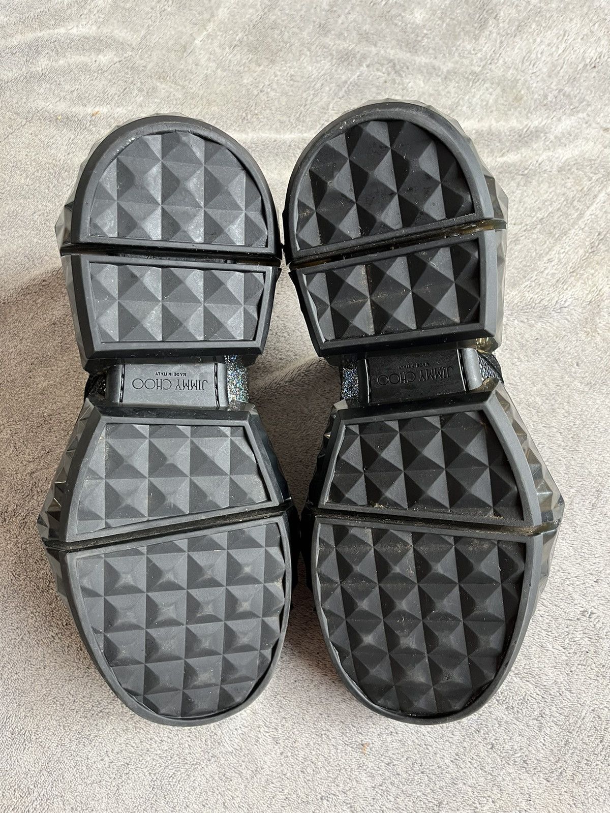 Designer × Jimmy Choo Jimmy Choo Diamond Sneakers Black Glitter Luxury Italy Size US 8 / EU 41 - 8 Thumbnail