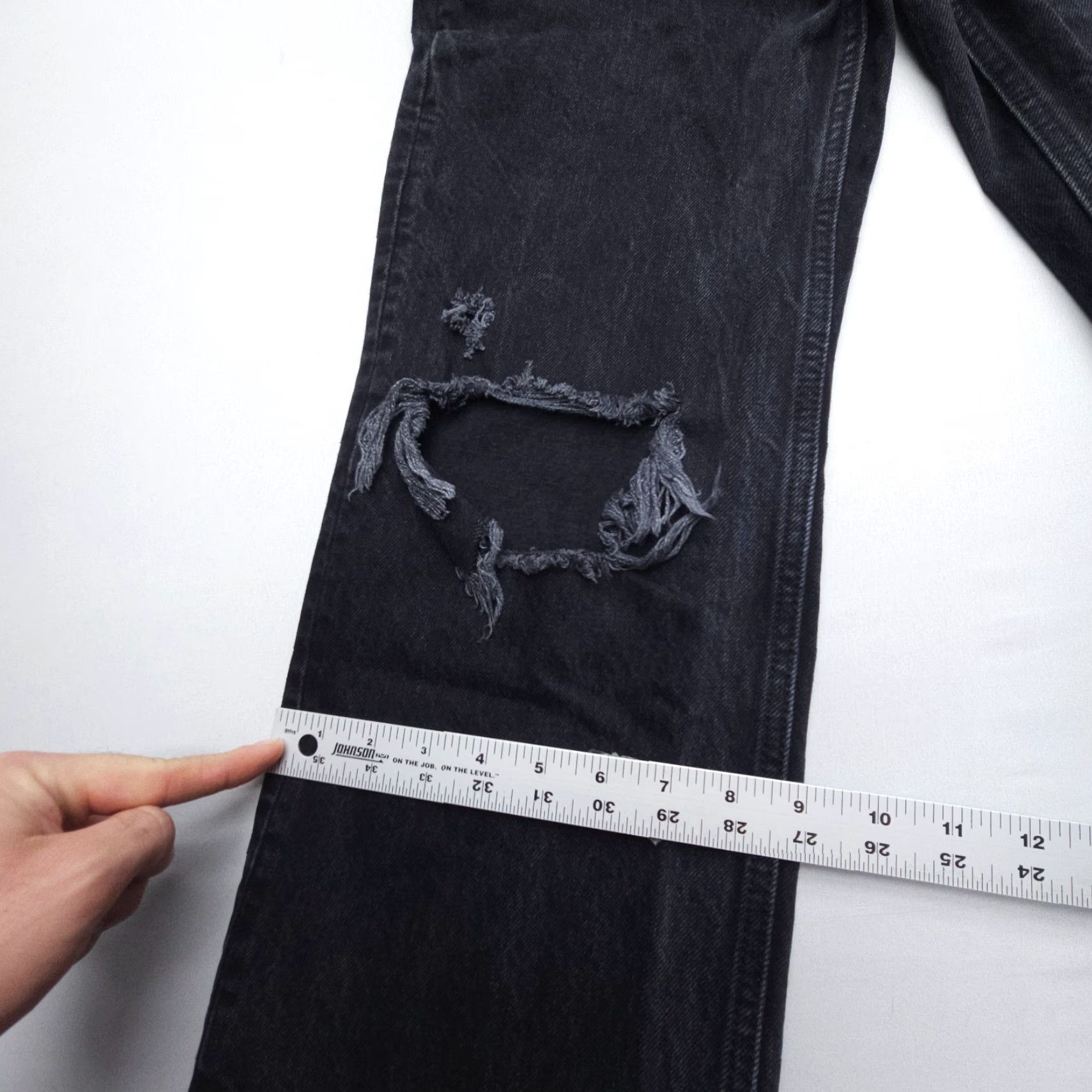 Zara Zara Jeans Womens 2 Black Distressed High Rise 5-Pocket Grunge American Size 26" / US 2 / IT 38 - 4 Thumbnail