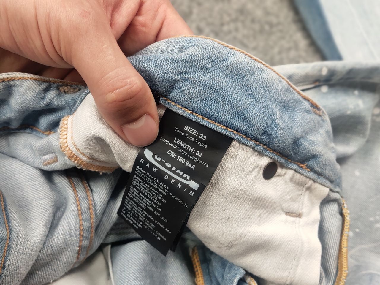 G-Star G star raw custom denim Flared le Grand Bleu peint Jeans Y2K Size US 33 - 18 Thumbnail