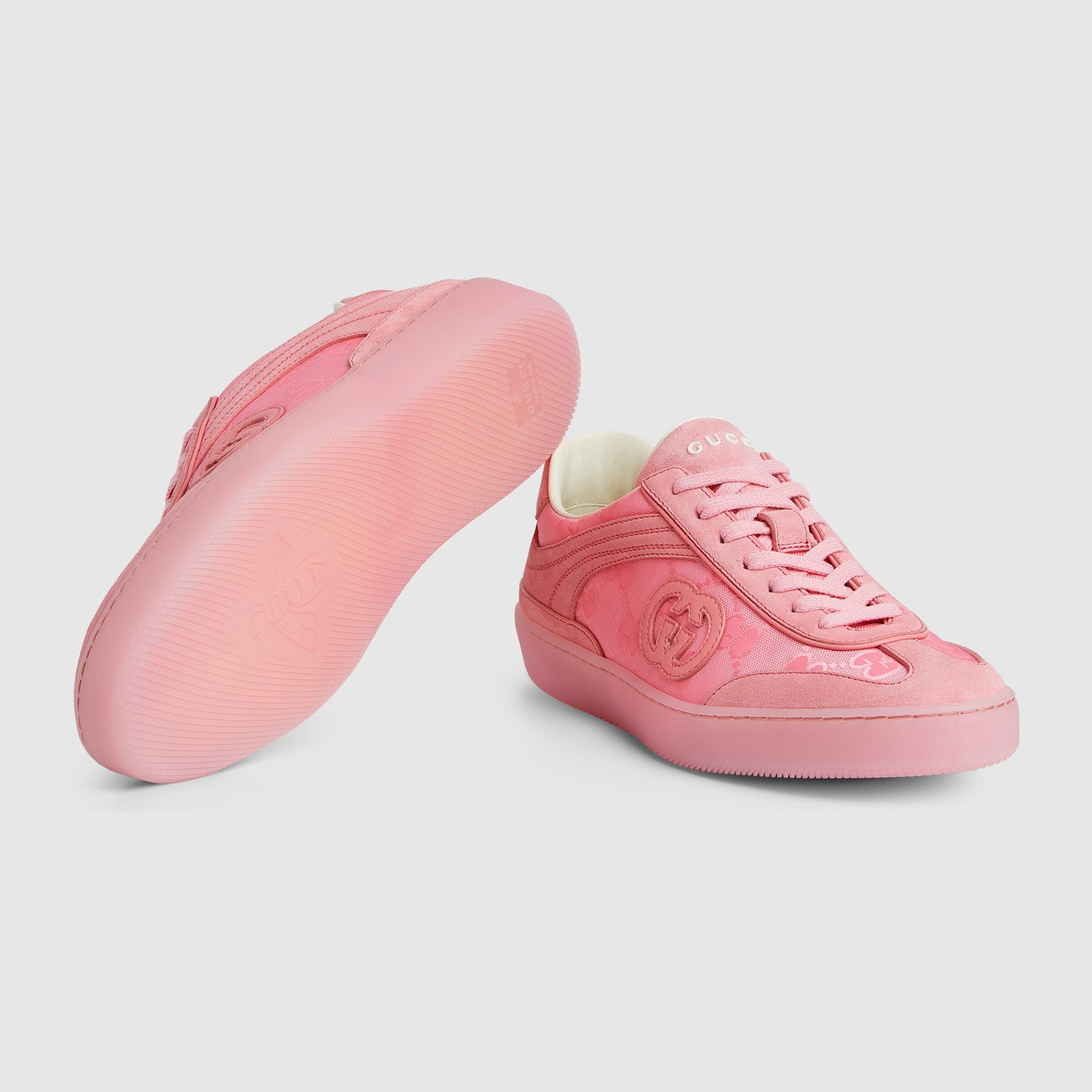 Gucci o1loc1c0326 812656 Women's G75 Sneakers in Pink Size US 7 / IT 37 - 6 Thumbnail