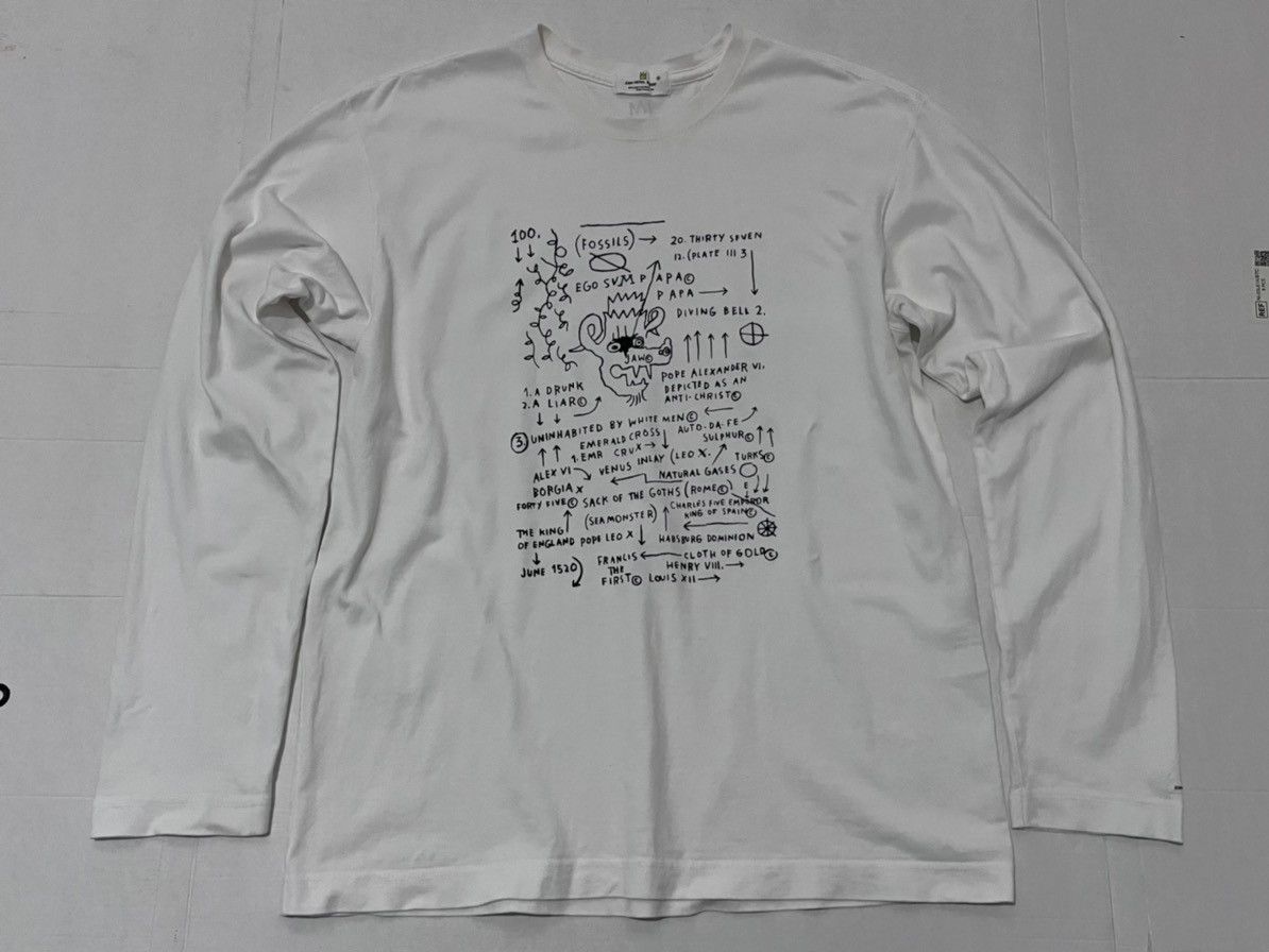 image of Art x Arts Science Vintage Jean Michel Basquiat Long Sleeve Tshirt in White, Men's (Size Medium)