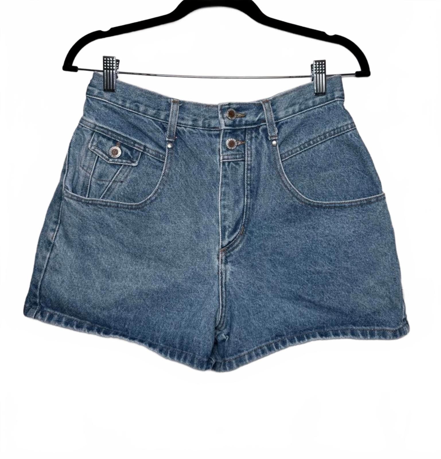 Designer Womens Retro Vintage Classic Blue Denim High Rise Shorts Size 28" / US 6 / IT 42 - 1 Thumbnail