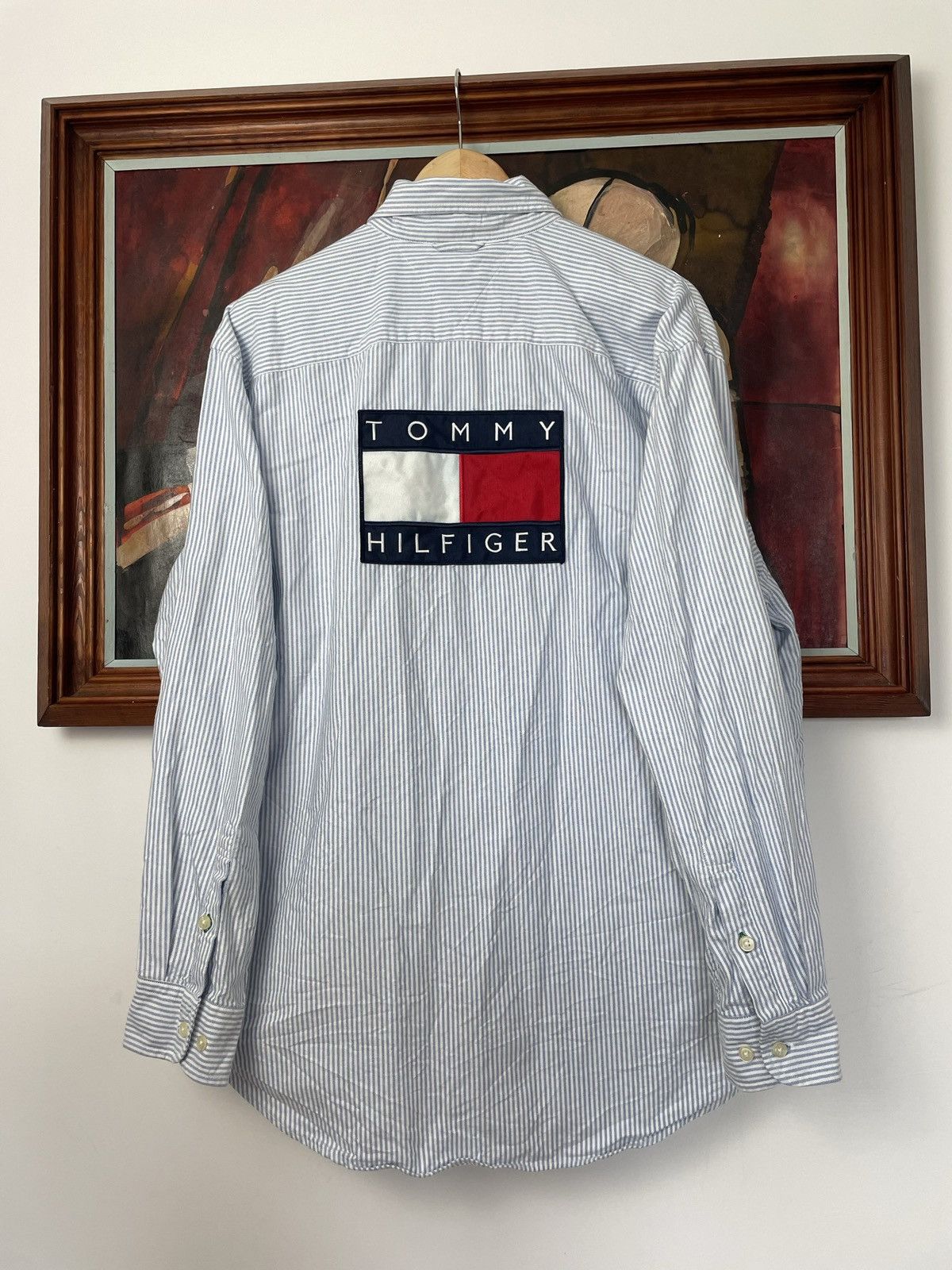 Tommy Hilfiger Tommy Hilfiger Big Logo Button Up Shirt Oversize Striped Size US M / EU 48-50 / 2 - 1 Thumbnail