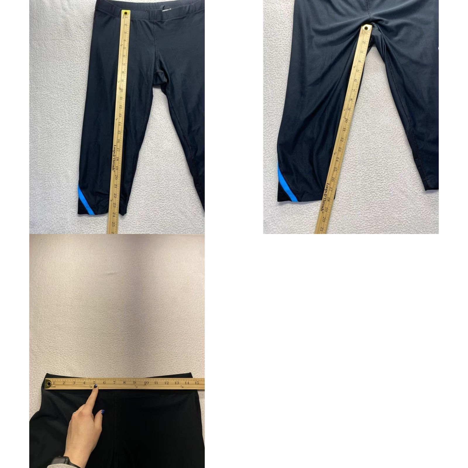 Nike Nike Dri-Fit Capri Leggings Womens L Black Zip Pocket Running & Jogging Size 36" / US 14 / IT 50 - 8 Thumbnail