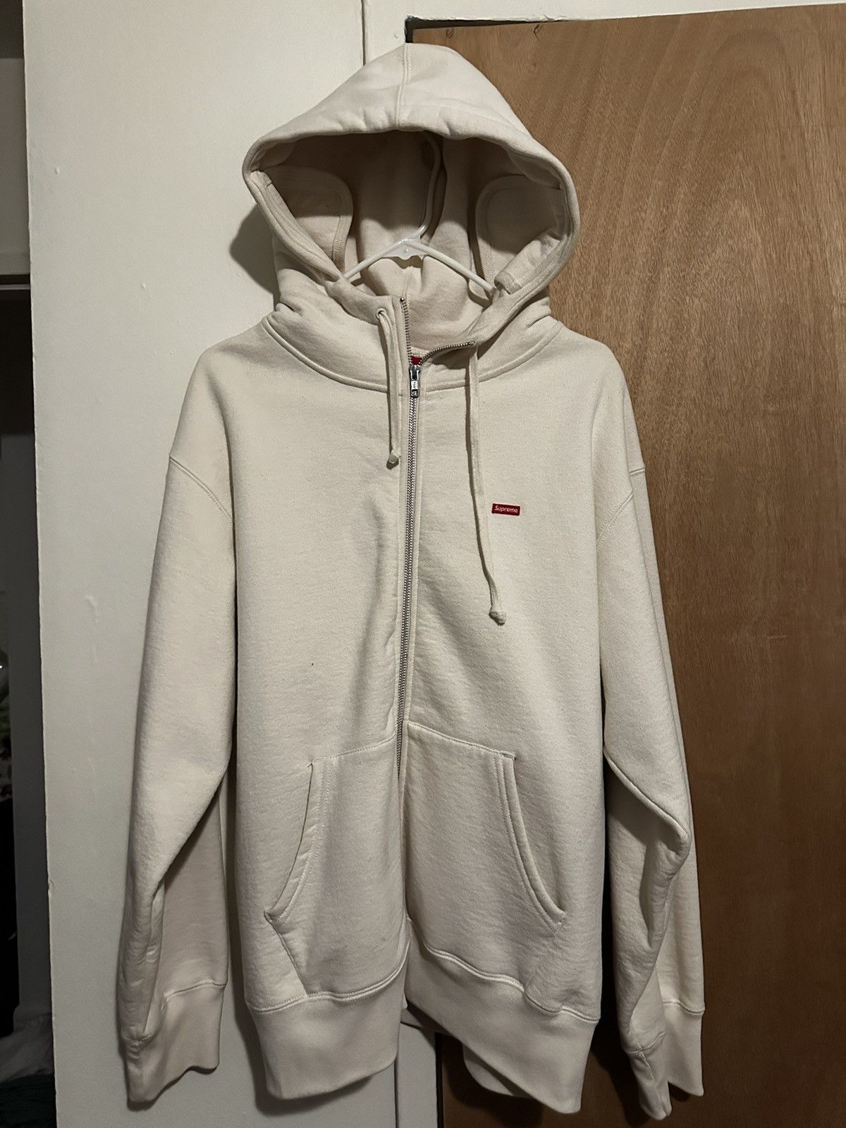 Supreme Supreme “Demon Zip” Hoodie White/Pink Sz M | Grailed