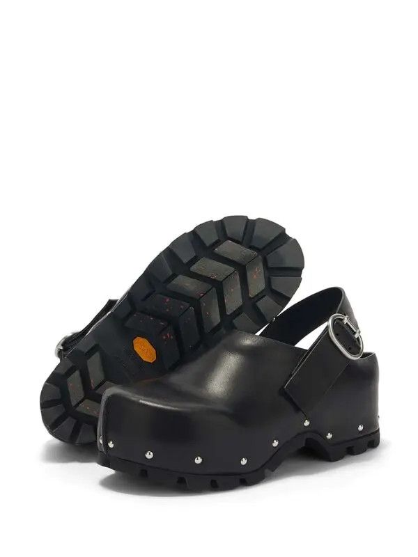 Jil Sander o1loc1c0426 Stud Embellished Leather Clogs in Black Size US 7 / IT 37 - 4 Thumbnail
