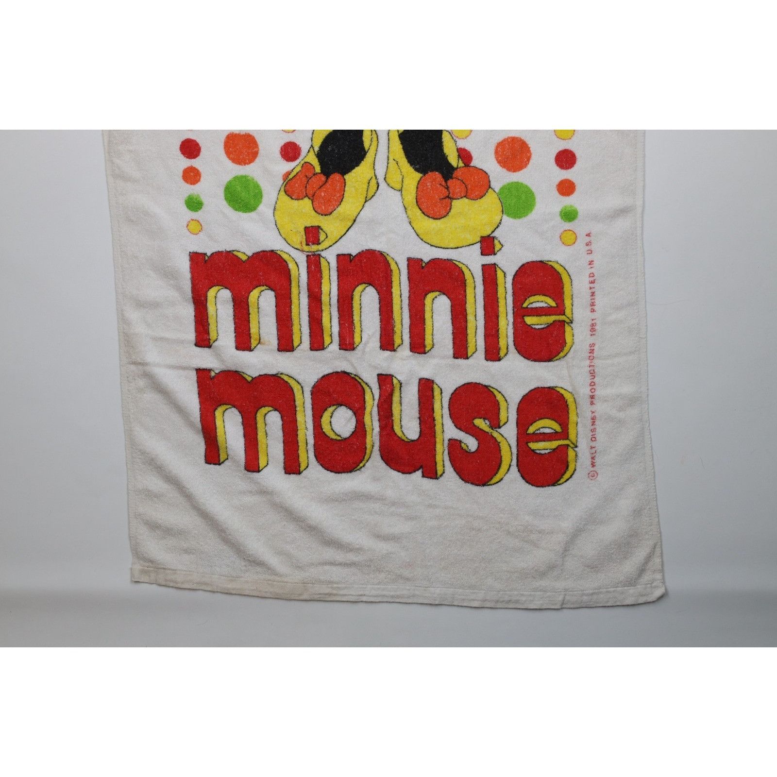 Disney Vintage 80s Walt Disney Productions Minnie Mouse Towel Size ONE SIZE - 5 Thumbnail