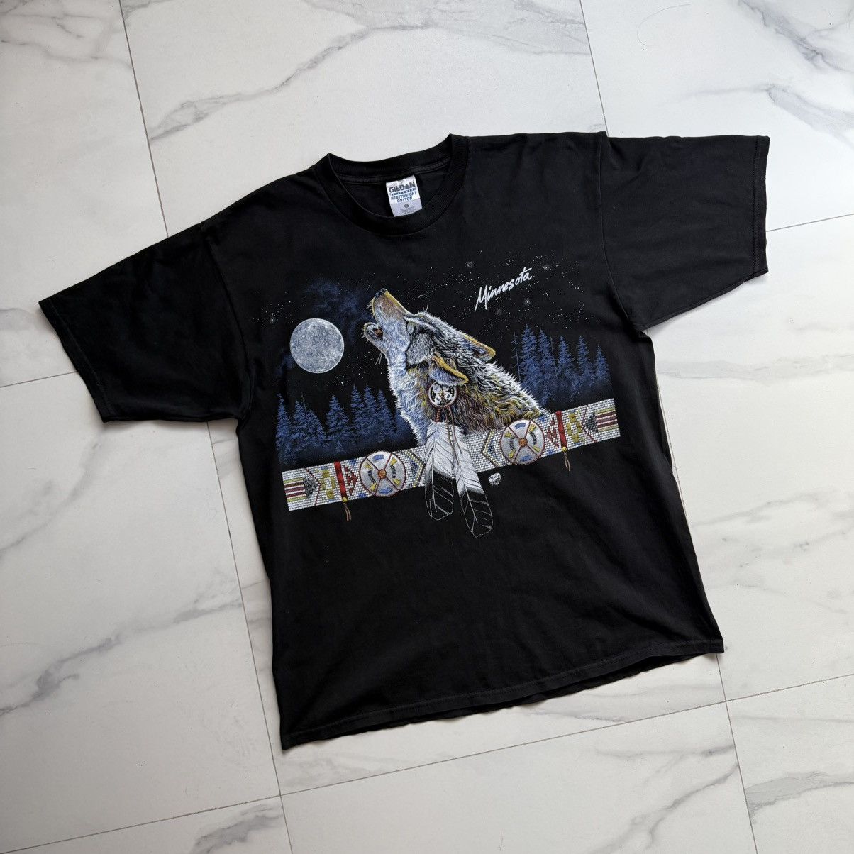Vintage Vintage Minnesota Native Wolf T-Shirt Size US XL / EU 56 / 4 - 3 Thumbnail