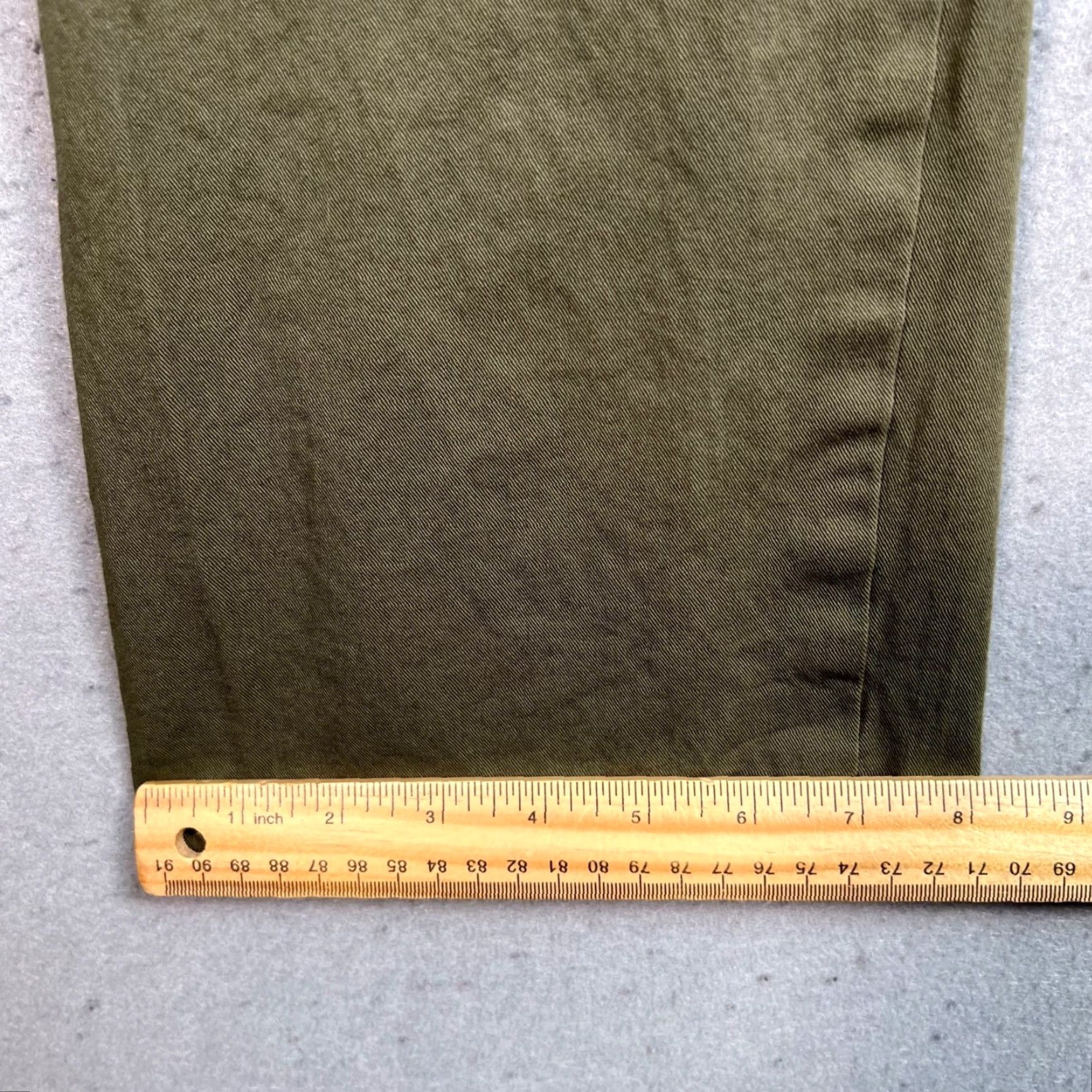 Muji MUJI Womens Small Olive Green High-Waisted Wide-Leg Chino Pants Shirt Pant? Size 42" / US 20 - 7 Thumbnail