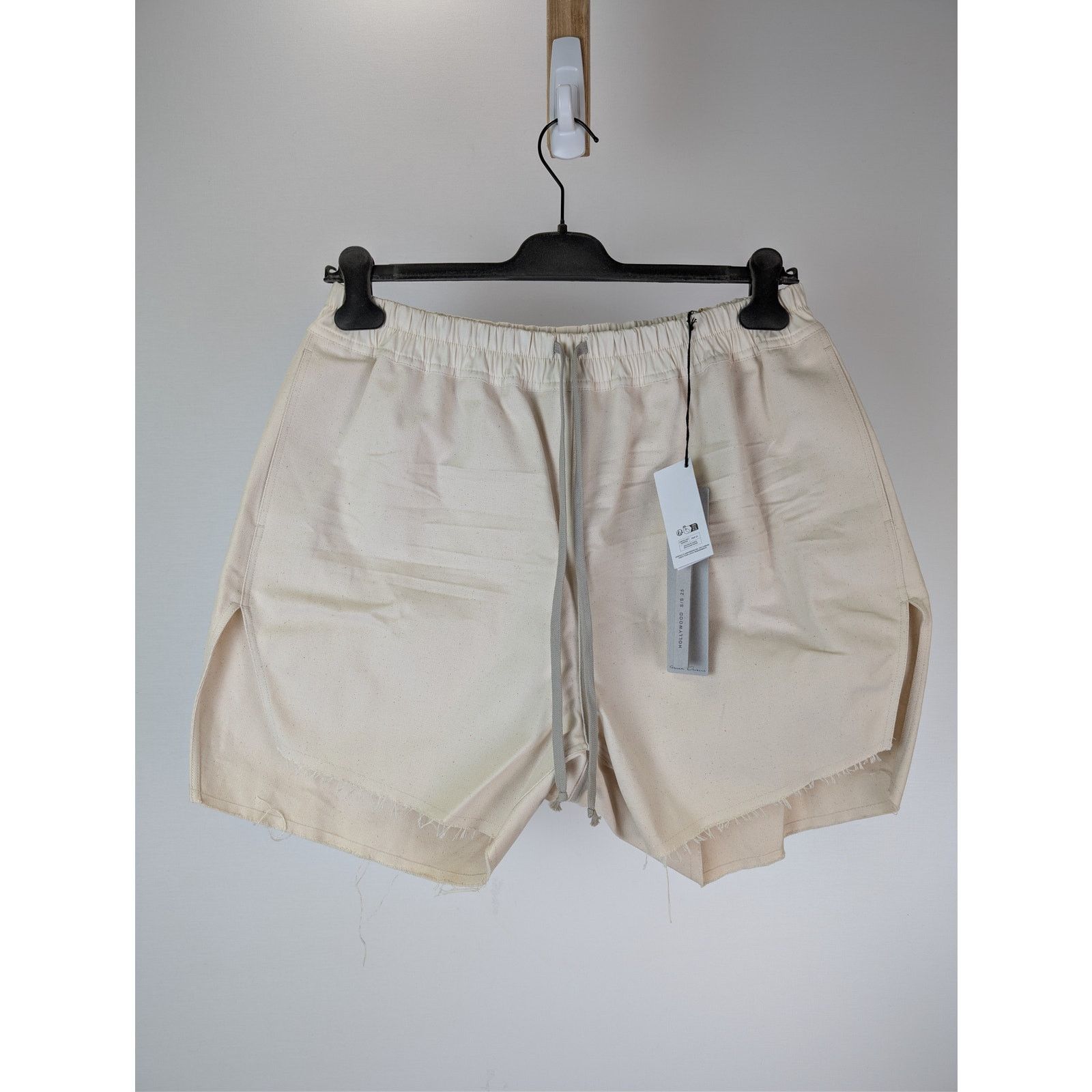 Rick Owens o1rshd1 Cotton Canvas Boxer Shorts in Beige Size US 38 / EU 54 - 2 Thumbnail