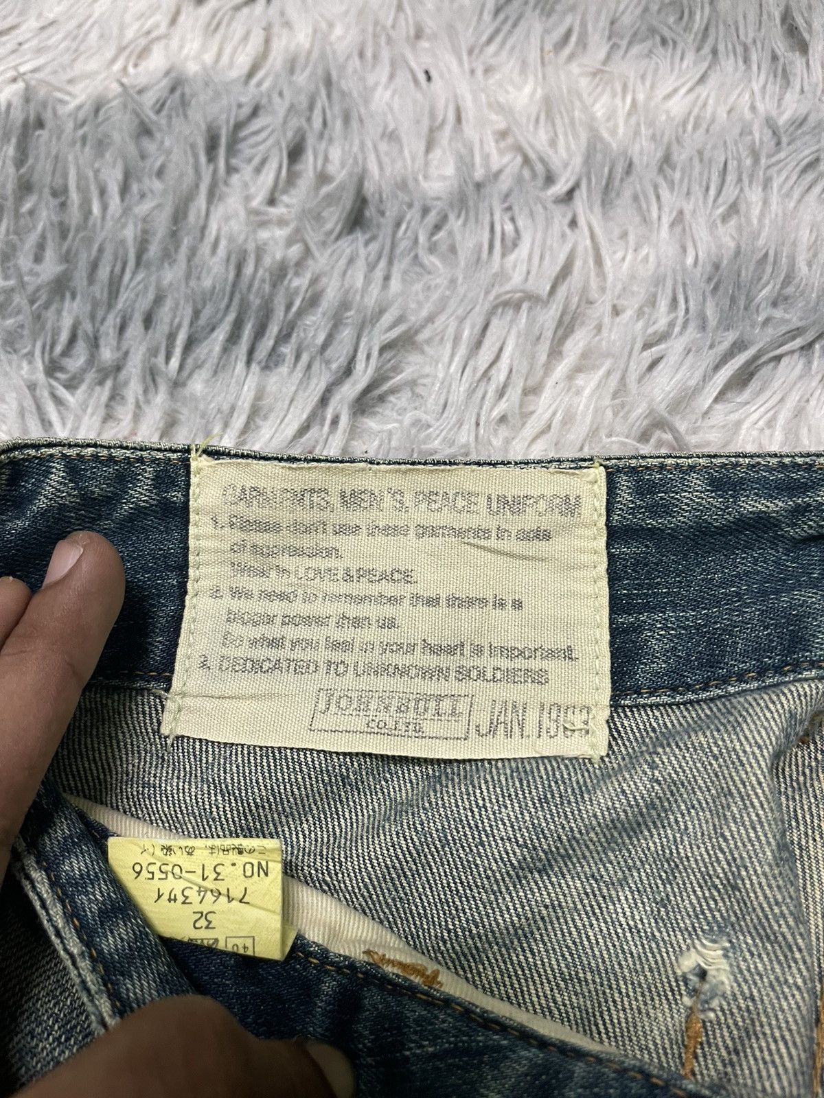Japanese Brand 60s JOHN BULL RARE 5 POCKET JEANS DISTRESSED Size US 31 - 11 Thumbnail