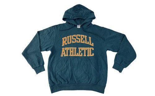 image of Russell Athletic x Vintage 90's Rusell Athletic Big Logo Spell Out Pull Over Hoodies in Blue (Size 