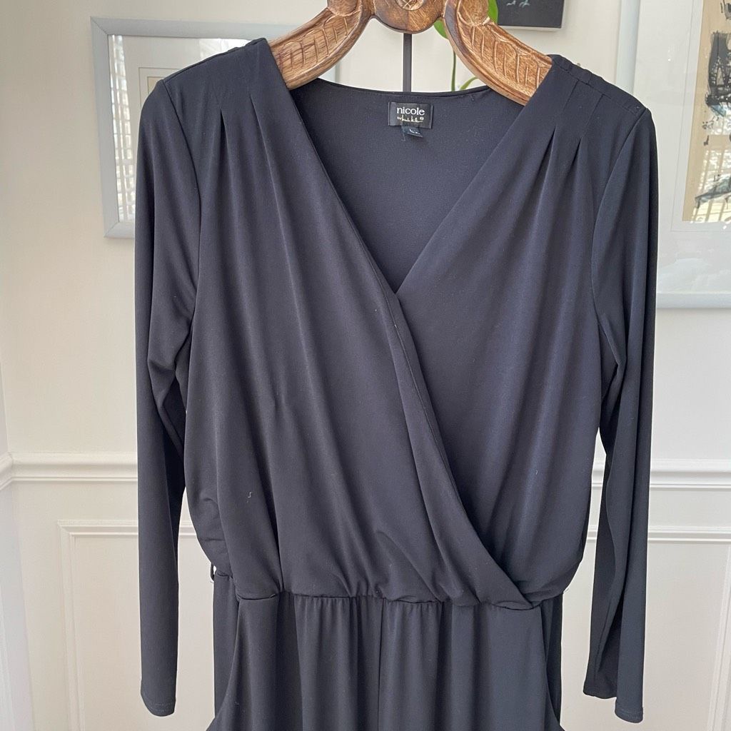 Nicole Miller Nicole Miller Stretchy Poly Spandex Crossfront Jumpsuit Blac Size US 32 / EU 48 - 2 Thumbnail