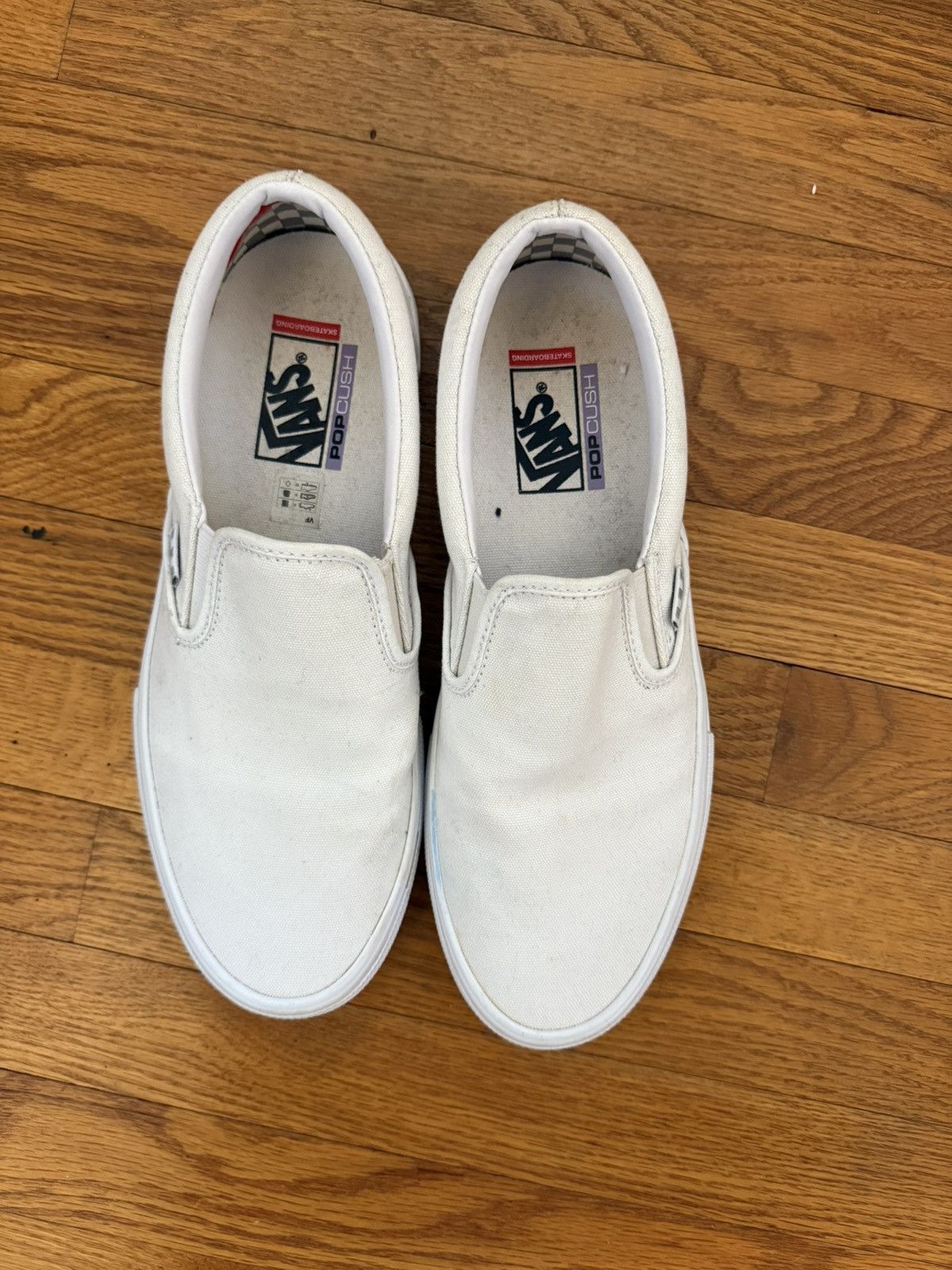 Vans Vans white slip ons Size US 10.5 / EU 43-44 - 1 Thumbnail