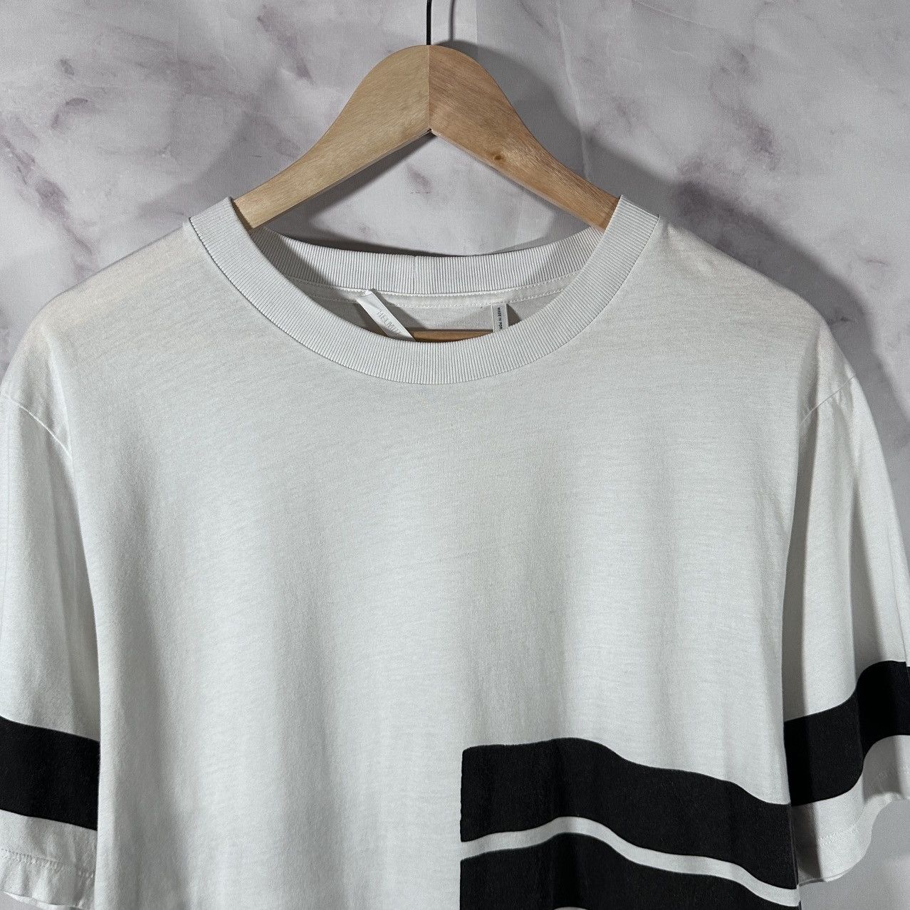 Helmut Lang White/Black Stripe Tee Size US L / EU 52-54 / 3 - 2 Thumbnail