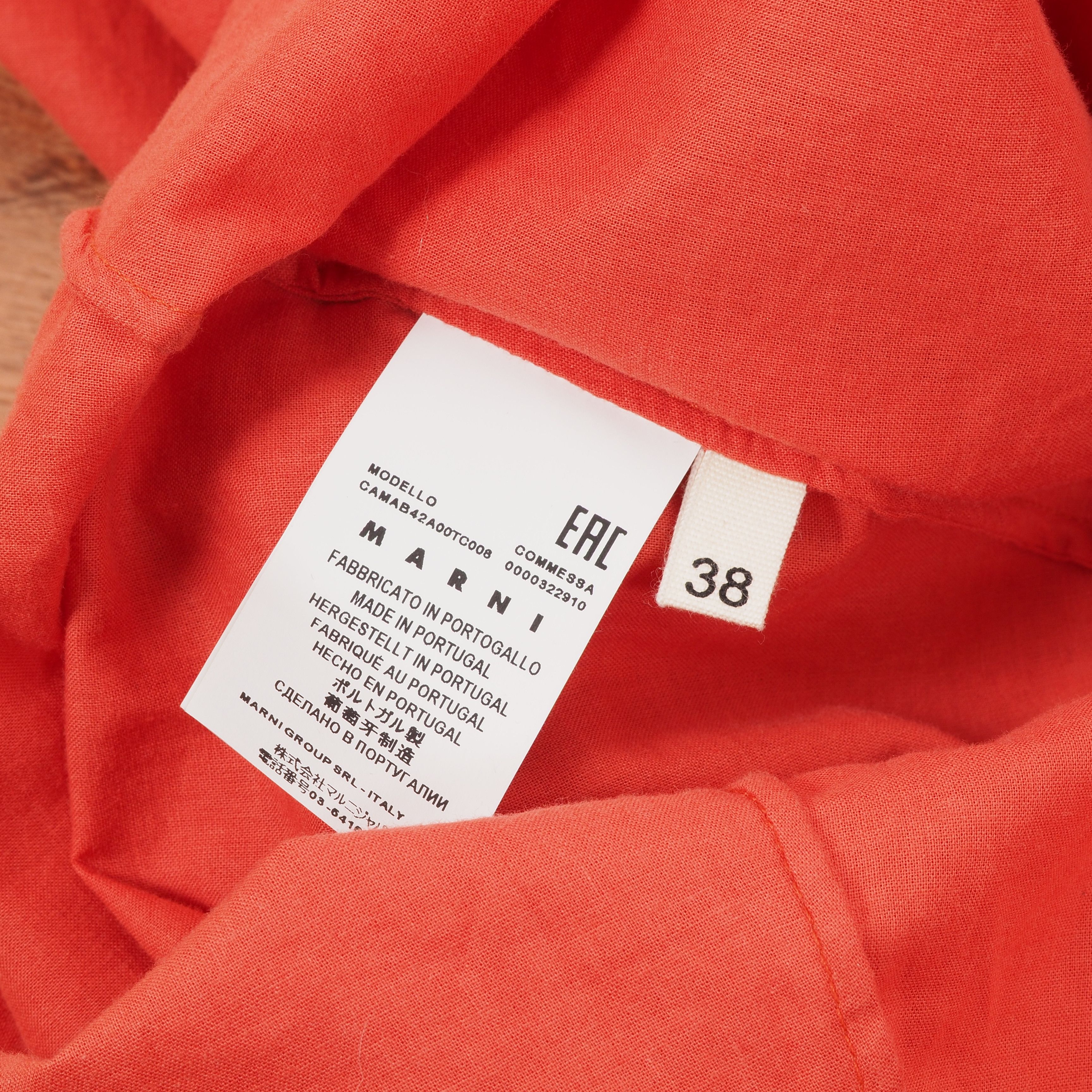 Marni MARNI Women's Poppy Red Cotton Top Blouse Size XS / US 0-2 / IT 36-38 - 4 Thumbnail