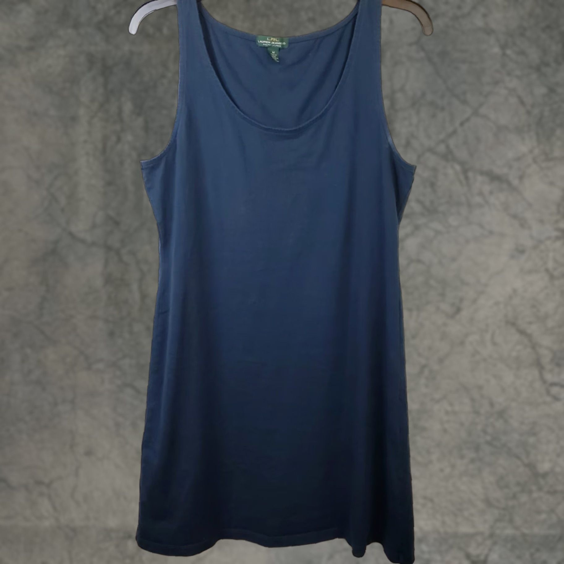 Ralph Lauren Ralph Lauren Polo Jean Co. Women's M Tank Dress Navy Blue Sleeveless Crew Neck Logo Casual Knee-Length Size M / US 6-8 / IT 42-44 - 1 Thumbnail