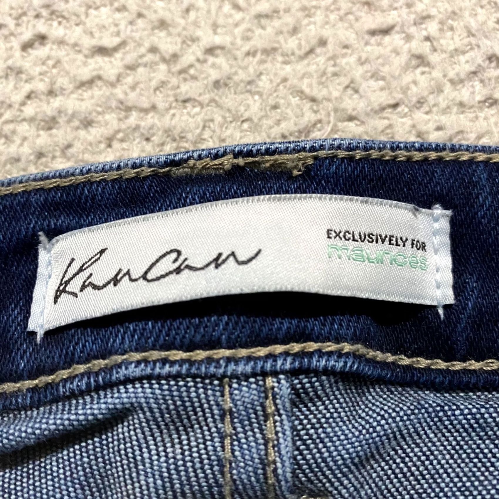 Vintage KanCan Womens Jeans 26 Blue Denim Dark Wash Skinny Distressed High Rise Stretch Button Zip Pocket 5-Pocket Regular Inseam 26in Size 26" / US 2 / IT 38 - 3 Thumbnail