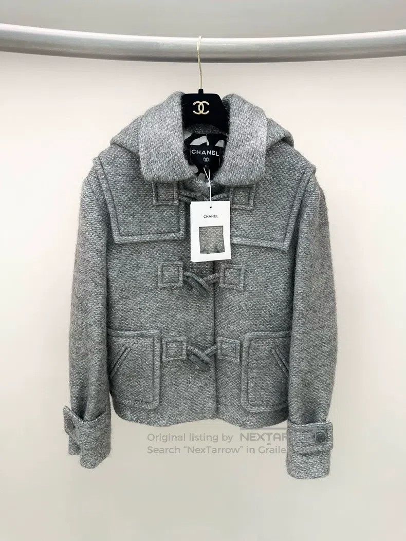 Chanel Chanel Grey ox horn button jacket Size XXS / US 00 / IT 34 - 1 Thumbnail