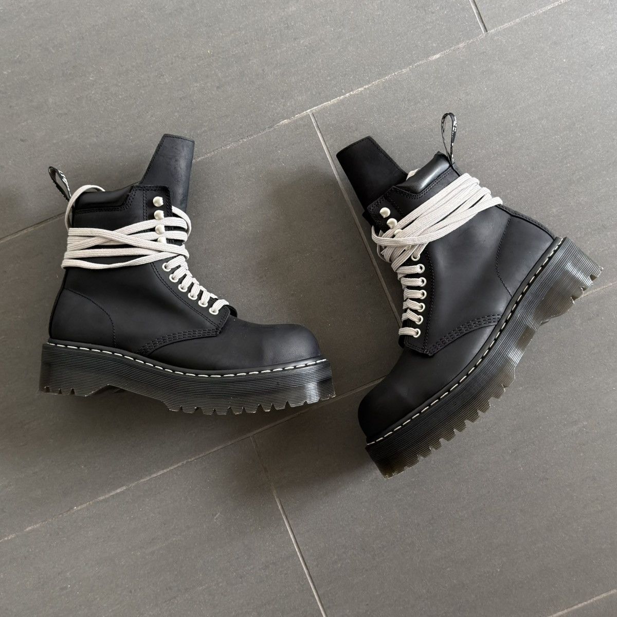 Dr. Martens × Rick Owens Rick Owens x Dr. Martens Quad Sole Steel Toe Platform Boots Size US 9 / EU 42 - 9 Thumbnail
