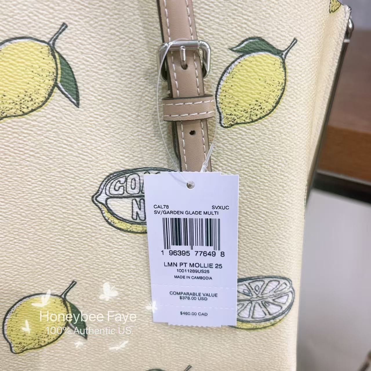 Coach Mollie Tote Bag 25 With Lemon Print CAL78 Size ONE SIZE - 5 Thumbnail