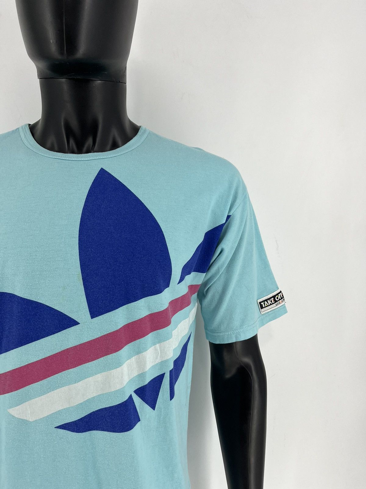 Adidas 90s Vintage Adidas Take Off Big Logo tee shirt Size US M / EU 48-50 / 2 - 6 Thumbnail