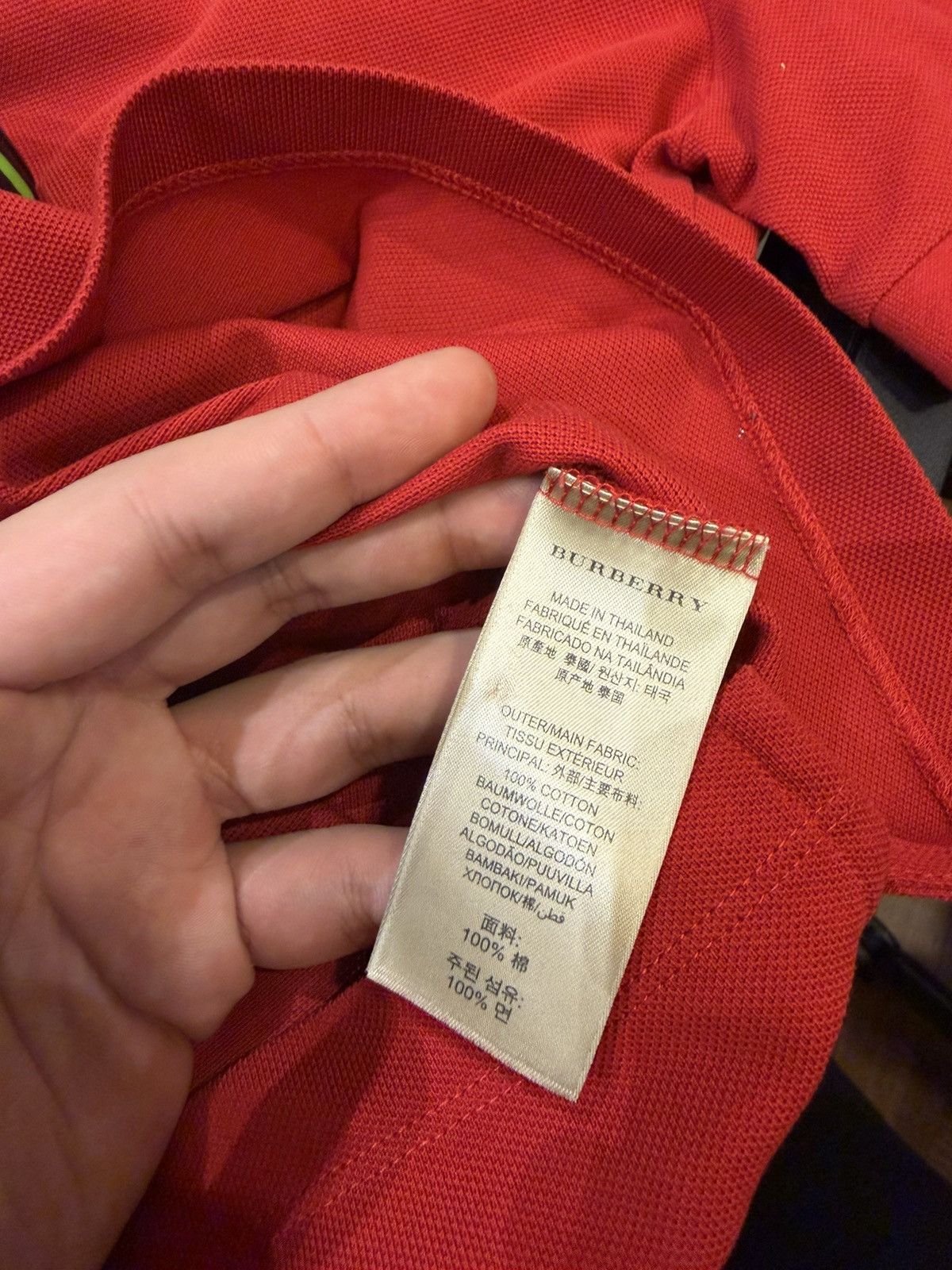 Burberry Burberry Polo Shirt - Red Size US L / EU 52-54 / 3 - 4 Thumbnail