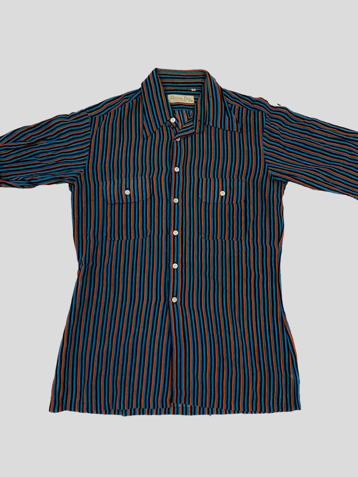 Christian Dior Monsieur VINTAGE CHRISTIAN DIOR MONSIEUR STRIPE TEE Size L / US 10 / IT 46 - 1 Thumbnail