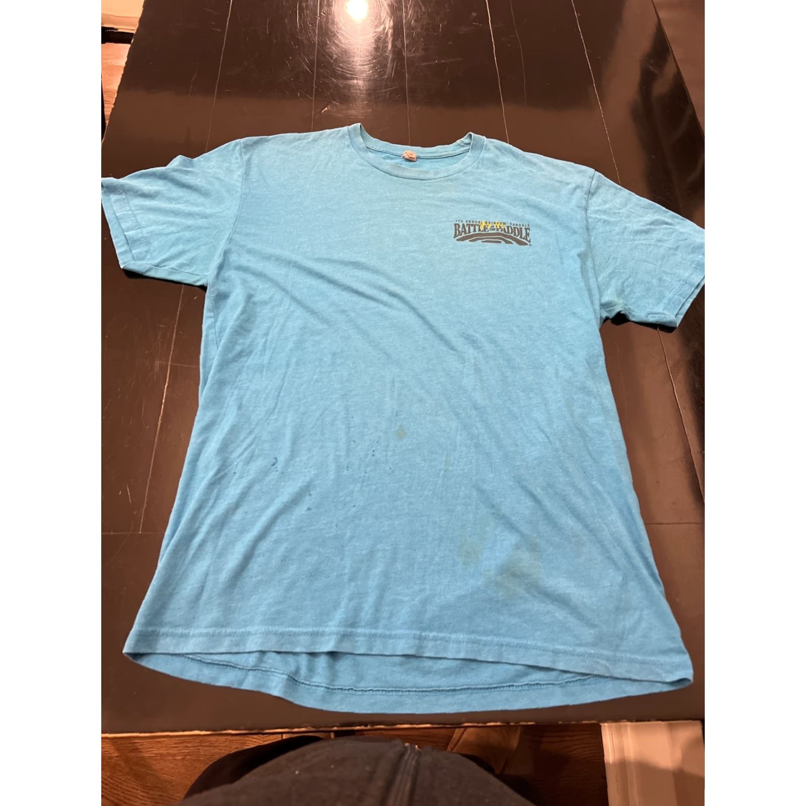 Next Level VINTAGE Next Level Shirt Mens L Blue 7th Annual Rainbow Sandals Battle of the Paddle Gerry Lopez Canoe Paddles Logo Graphic T-Shirt Size US L / EU 52-54 / 3 - 2 Thumbnail