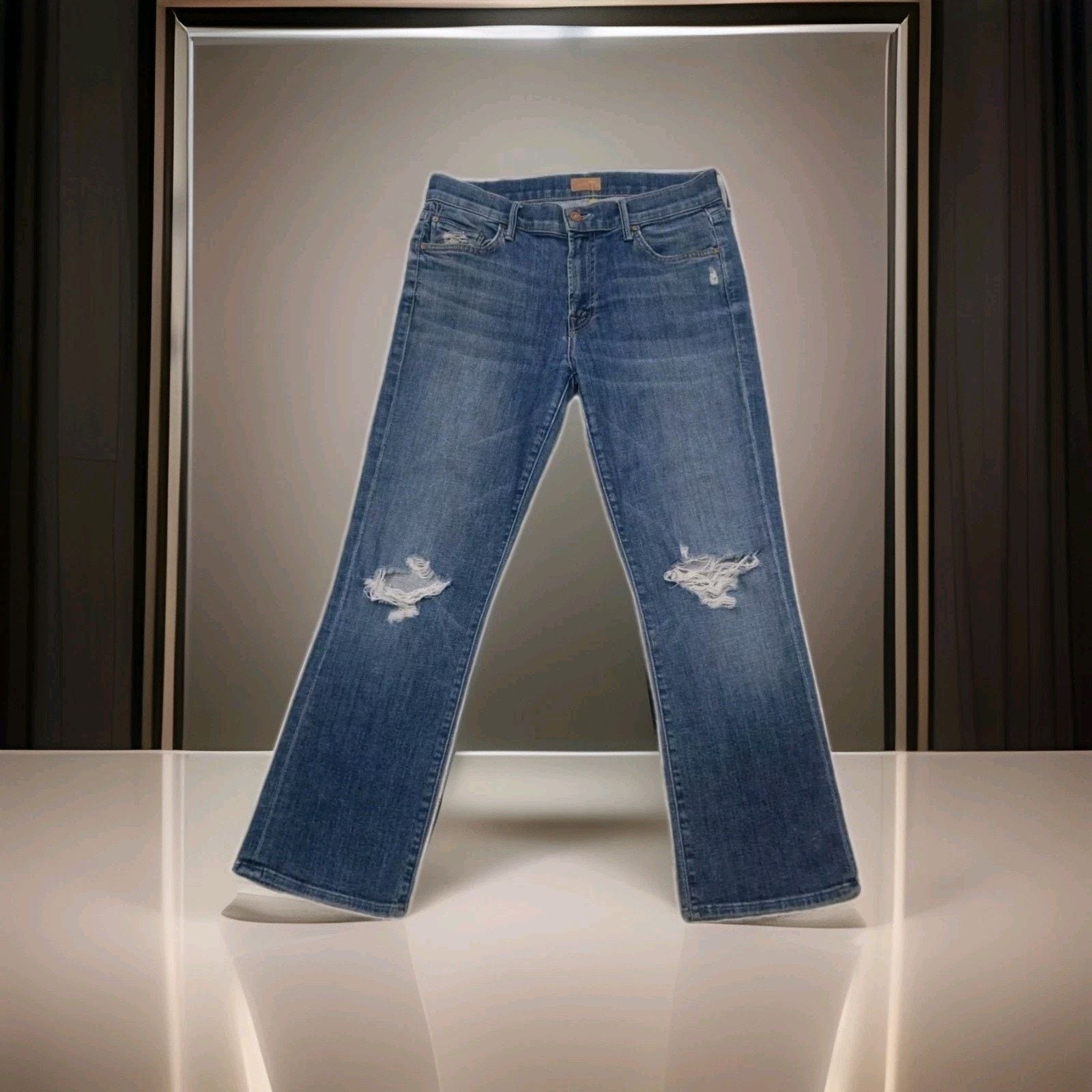 MOTHER Mother the Outsider Crop Jeans Crazy Like a Fox Wash Size 29 Size 29" - 4 Thumbnail