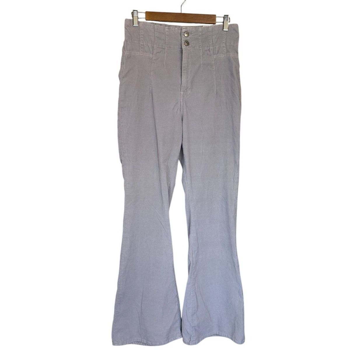 NWT We The Free Pants Women 29 Gray Jayde Corduroy Flare