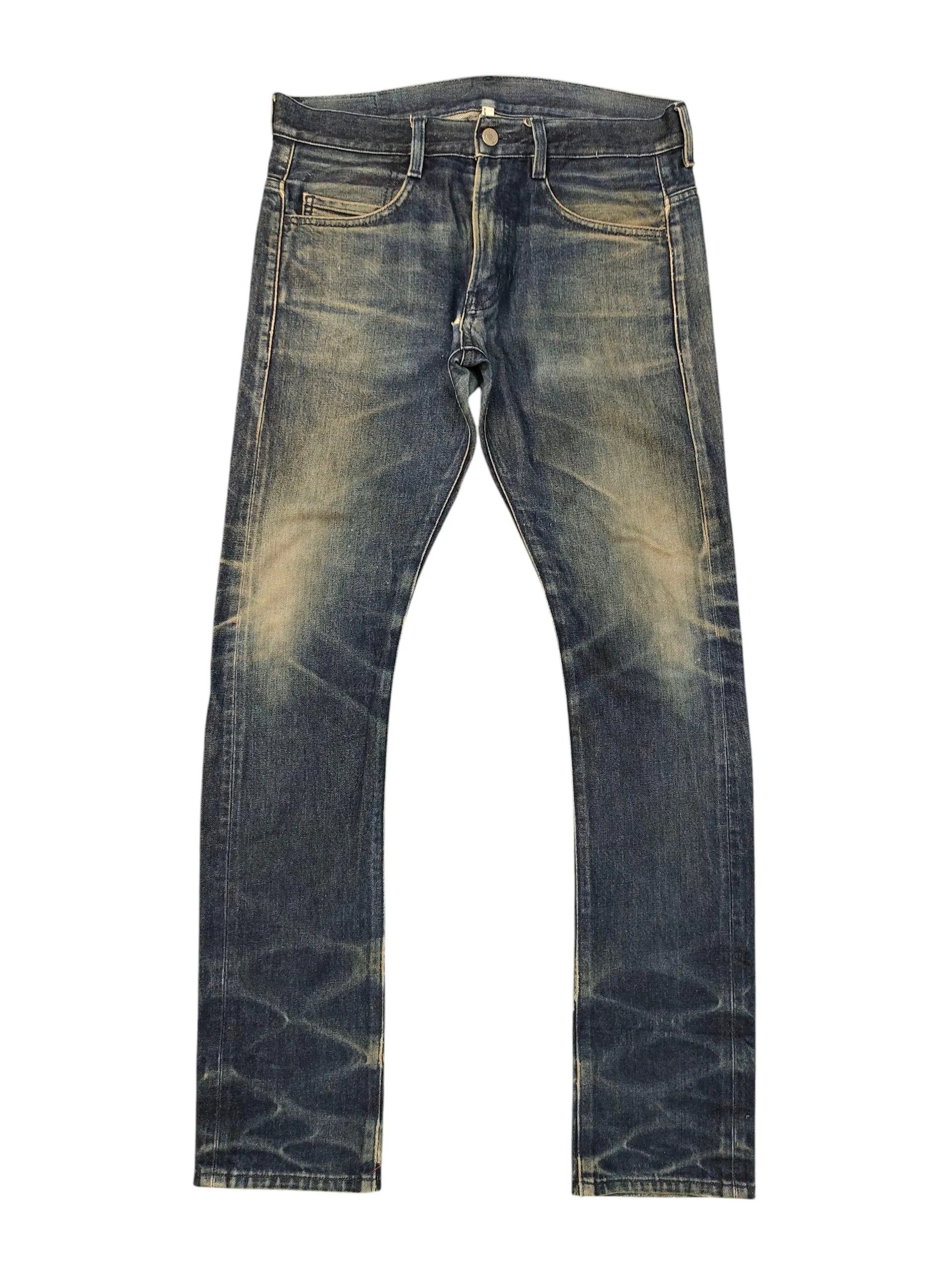 Lad Musician Indigo Clawmark Distress Denim Jeans Slim Fit