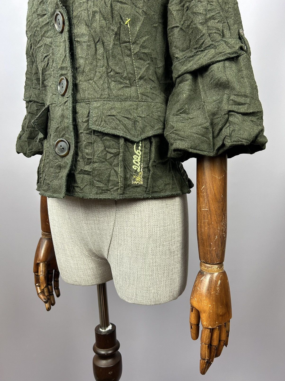 Designer 2026 Deux Mille Vingt Six Wool Blend Short Blazer Jacket Size S / US 4 / IT 40 - 3 Thumbnail