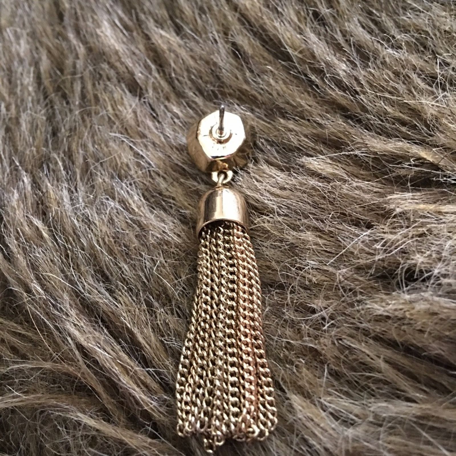 Vintage Vintage faux abalone gold chain tassel earrings Size ONE SIZE - 4 Thumbnail