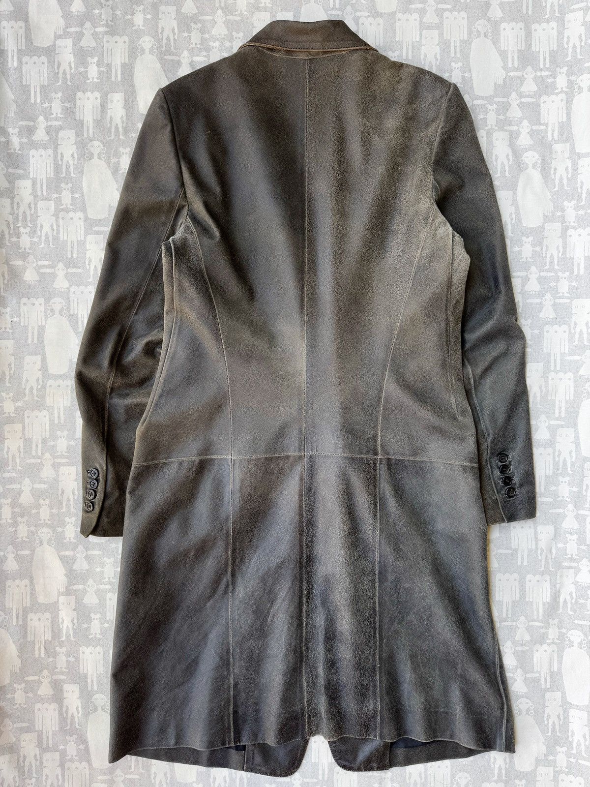 Ann Demeulemeester Ann Demeulemeester AW00 Treated Leather Chesterfield Coat Size US XS / EU 42 / 0 - 6 Thumbnail