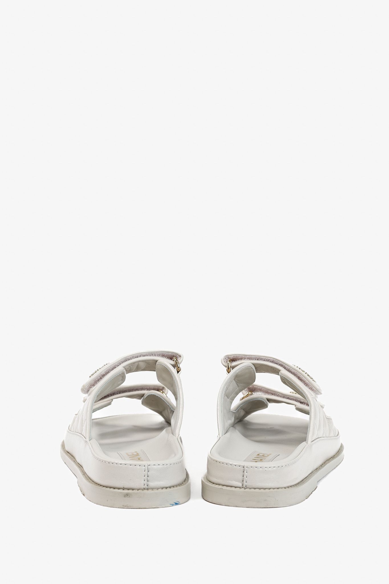 Chanel Chanel Lambskin Quilted CC Chain Velcro Dad Sandals Size US 7 / IT 37 - 4 Thumbnail