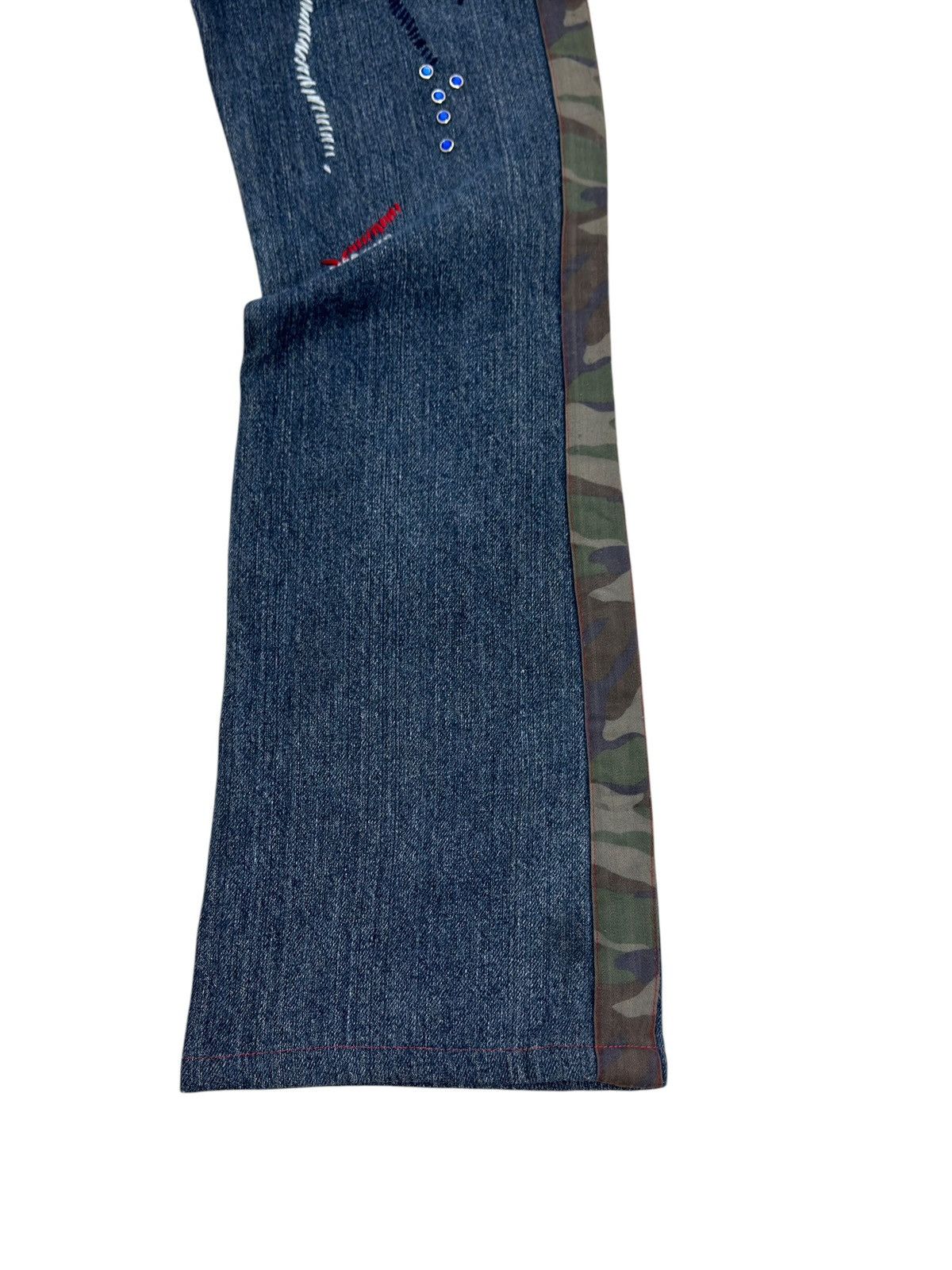 If Six Was Nine FLARED WINK WINK COLOURFUL STUDDED CAMO STRIPED JEANS Size US 28 / EU 44 - 10 Thumbnail