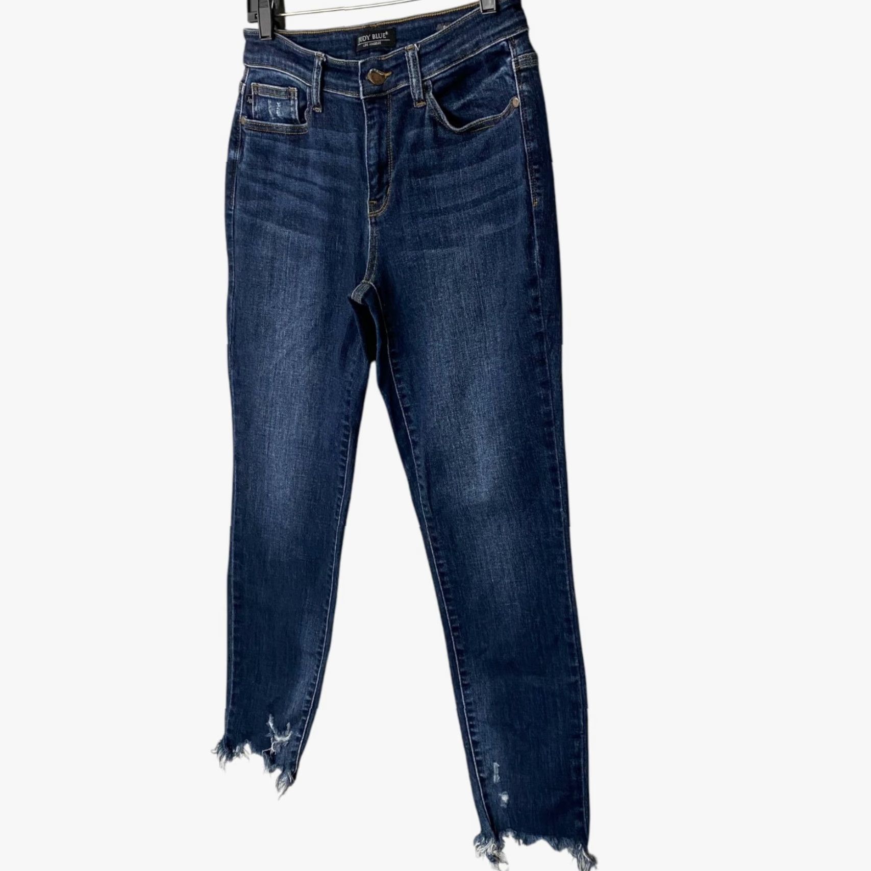 Vintage Judy Blue Mid-Rise Destroyed Slim Fit Jeans Women's Size 27 Distressed Raw-Hem Jeans Size 27" / US 4 / IT 40 - 2 Thumbnail