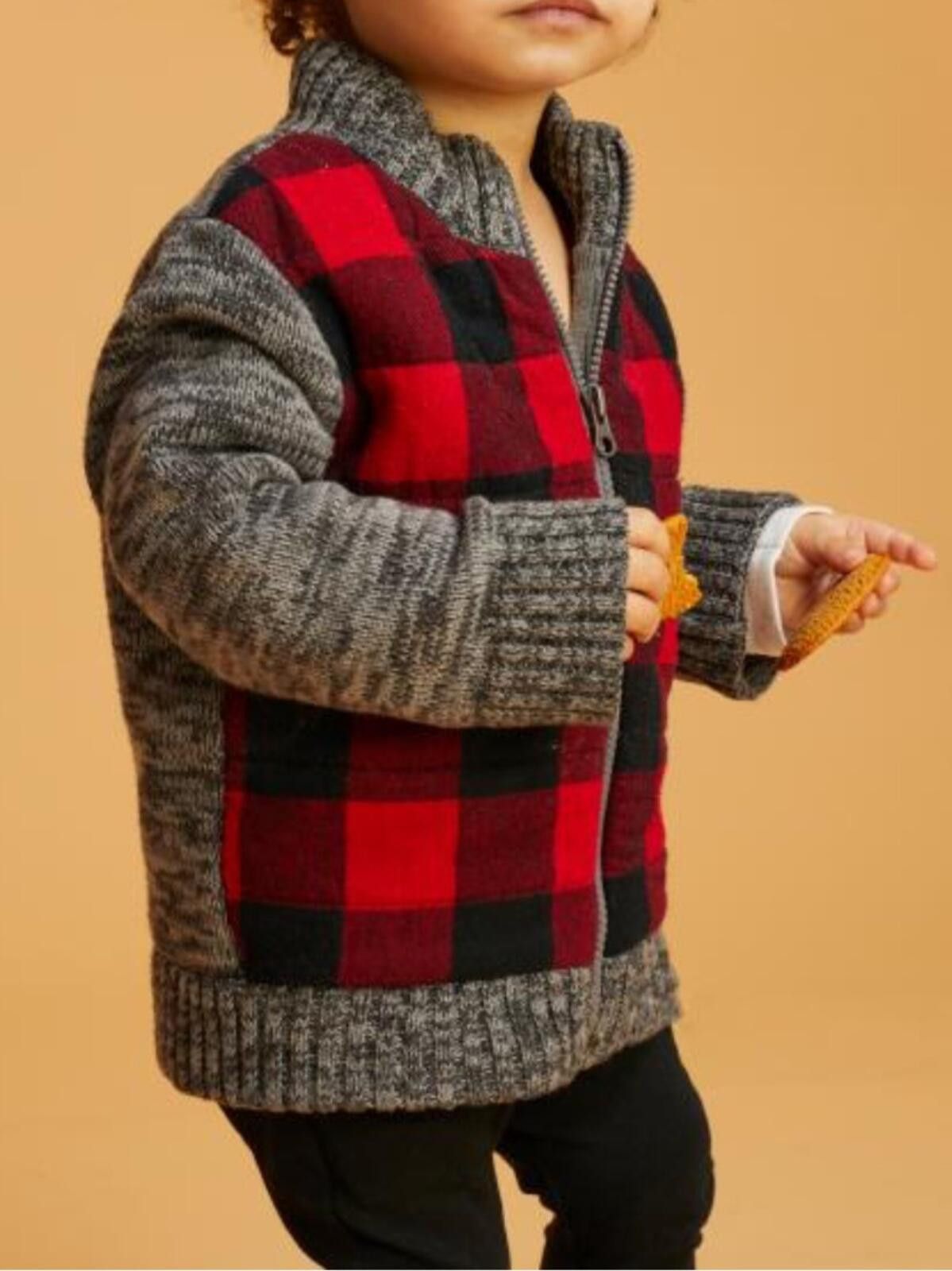 Other Cat & Jack / Buffalo Plaid Sherpa Jacket / Red Gray 2T Size US XXS / EU 40 - 2 Thumbnail
